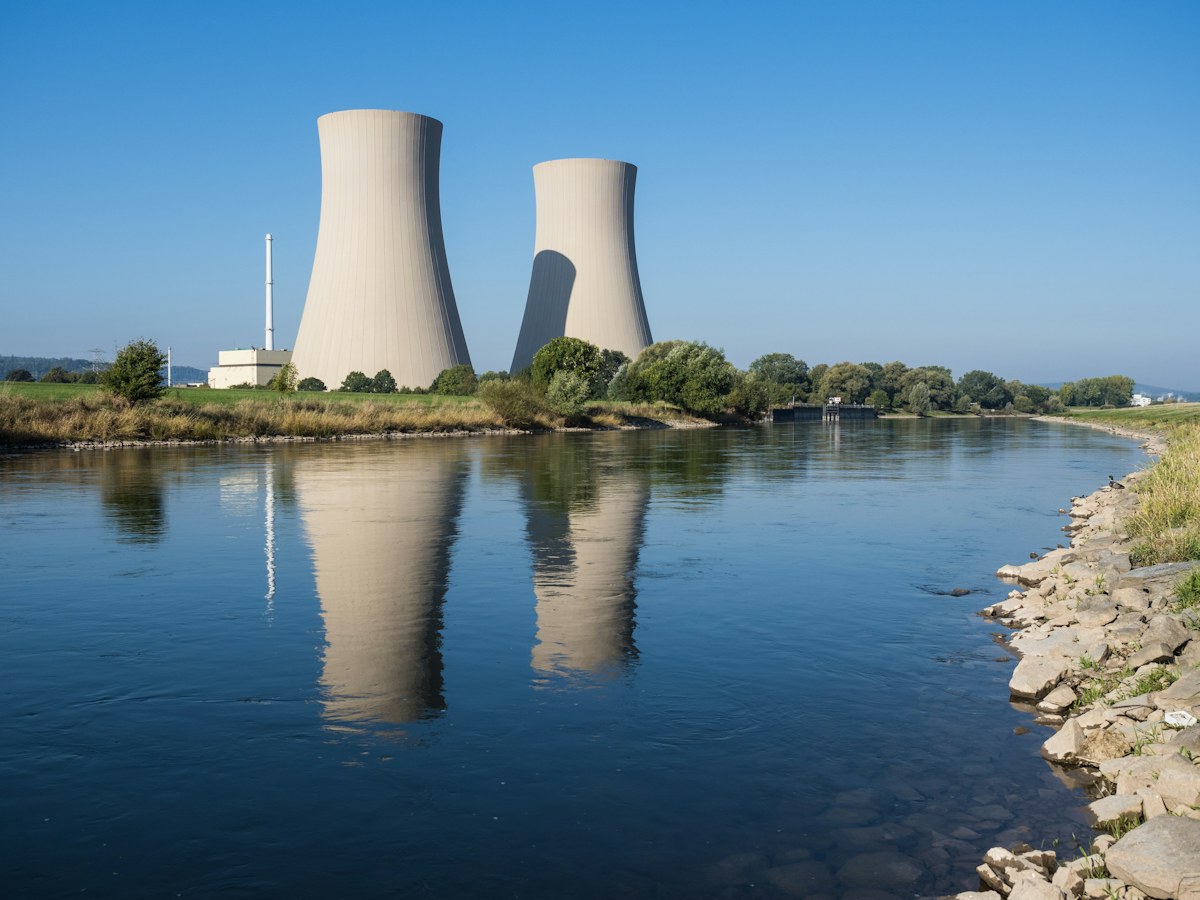 Cooling towers of a power plant
