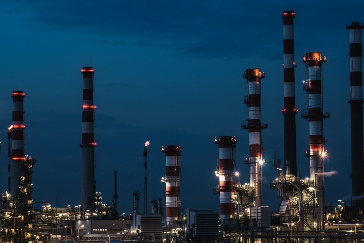 Refinery at dusk