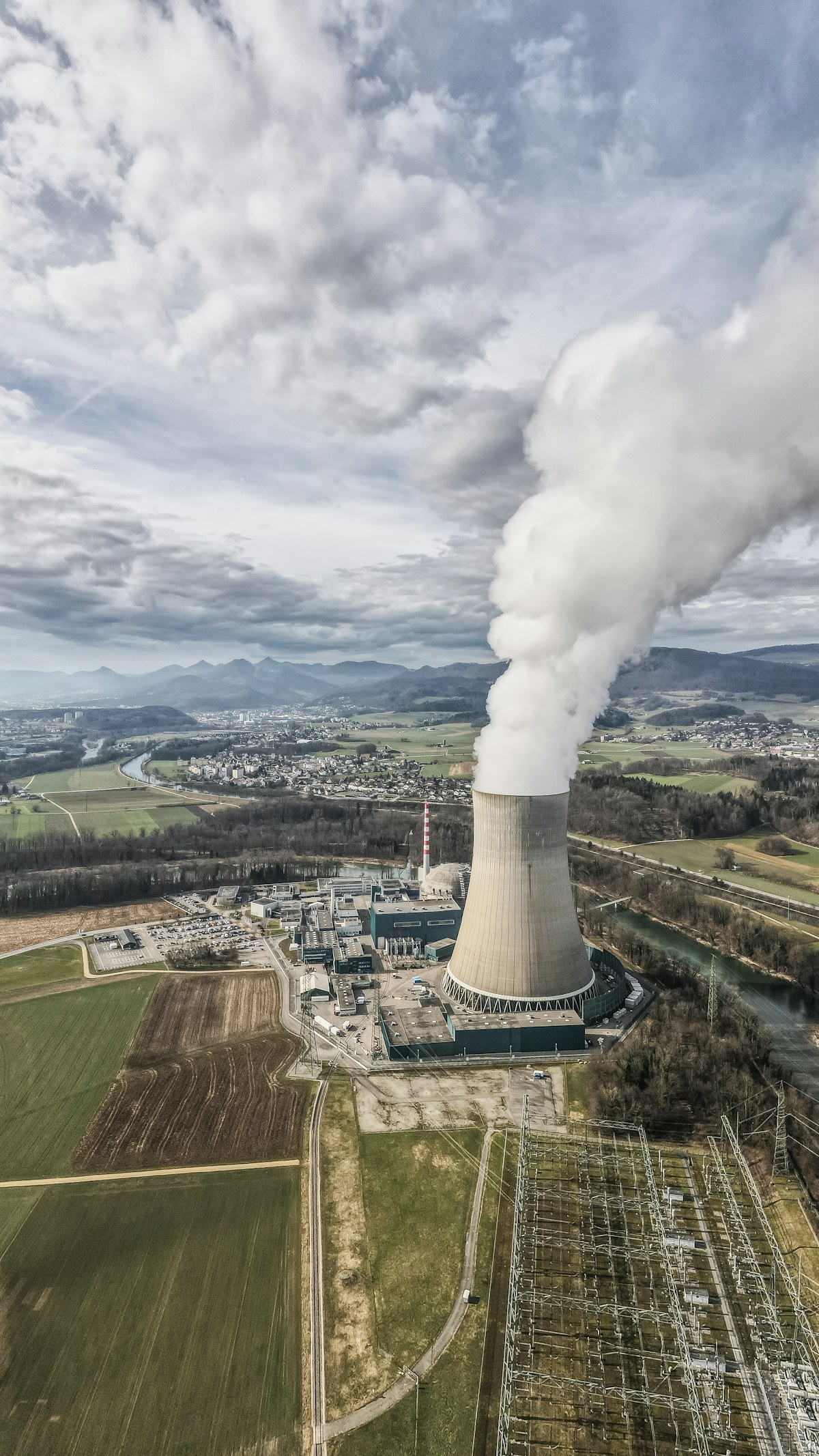 Energy plant in a green valley